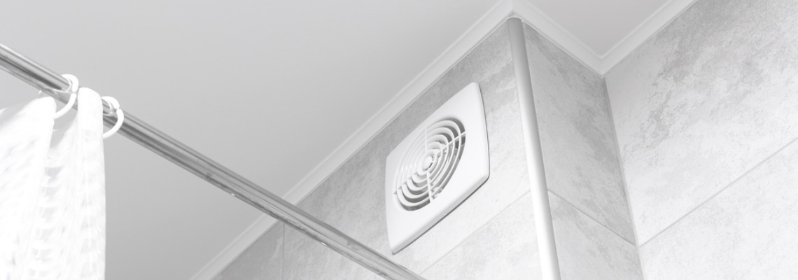 bathroom ventilation fan above shower
